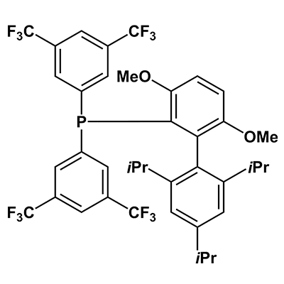 2-雙[3,5 - 雙(三氟甲基)苯基膦基]-3,6-二甲氧基-2',4',6'-三異丙基-1,1'-聯(lián)苯,2-Di[3,5-bis(trifluoromethyl)phenylphosphino]-3,6-dimethoxy-2',4',6'-tri-i-propyl-1,1'-biphenyl (JackiePhos)