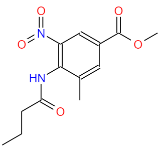 4-丁酰胺基-3-甲基-5-硝基苯甲酸甲酯,Methyl-4-(butyrylamino)-3-methyl-5-nitrobenzote