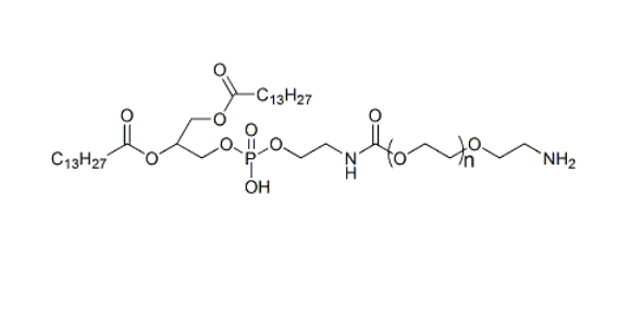 1,2-十四酰基磷脂酰乙醇胺-聚乙二醇-氨基,DMPE-PEG-NH2