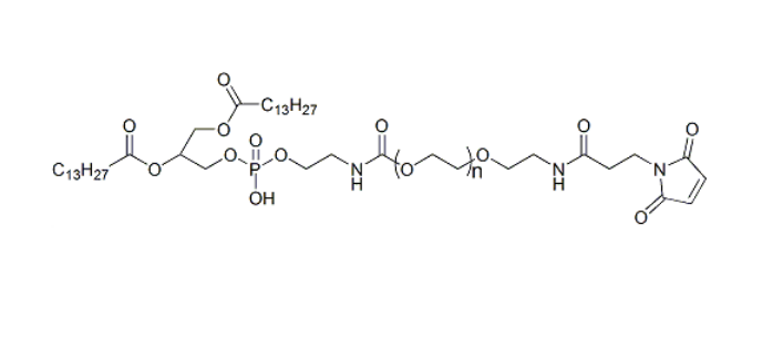 1,2-十四酰基磷脂酰乙醇胺-聚乙二醇-马来酰亚胺,DMPE-PEG-Mal