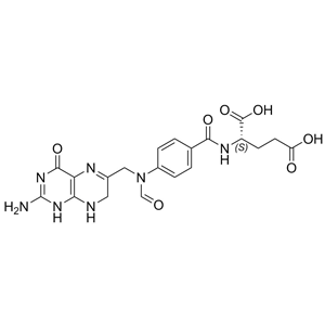 左旋葉酸鈣EP雜質(zhì)F;10-甲?；?7,8-二氫葉酸,Calcium Levofolinate EP Impurity F; 10-Formyl-7,8-dihydro Folic Acid