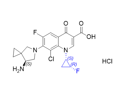 西他沙星杂质05,7-((S)-7-amino-5-azaspiro[2.4]heptan-5-yl)-8-chloro-6-fluoro-1-((1S,2R)-2-fluorocyclopropyl)-4-oxo-1,4-dihydroquinoline-3-carboxylic acid hydrochloride