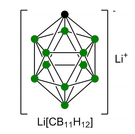 Lithium carbadodecaborate hemihydrate