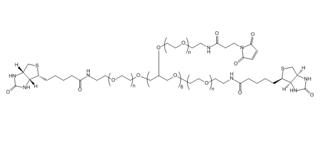 八臂聚乙二醇—（六個(gè)馬來酰亞胺，兩個(gè)生物素）,8-ArmPEG-(6Arm-Mal,2Arm-Biotin)