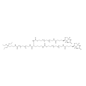 3-ArmPEG-(1Silane-2Biotin)