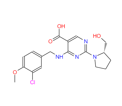 (S)-4-(3-氯-4-甲氧基苯氨基)-5-羧基-2-(2-羟甲基-1-吡咯基)嘧啶,(S)-4-(3-Chloro-4-MethoxybenzylaMino)-5-carboxy-2-(2-hydroxyMethyl-1-pyrrolidinyl)pyriMidine