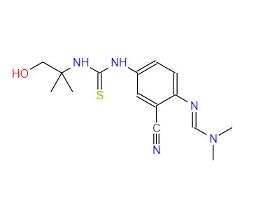 圖卡替尼中間體8,(E)-N'-(2-cyano-4-(3-(1-hydroxy-2-methylpropan-2-yl)thioureido)phenyl)-N,N-dimethylformimidamide