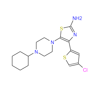 4-(4-氯噻吩-2-基)-5-(4-环己基哌嗪-1-基)噻唑-2-胺,4-(4-chlorothiophen-2-yl)-5-(4-cyclohexylpiperazin-1-yl)thiazol-2-amine