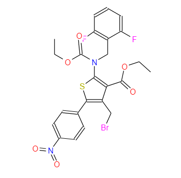 瑞卢戈利中间体,ethyl 4-(bromomethyl)-2-((2,6-difluorobenzyl)(ethoxycarbonyl)amino)-5-(4-nitrophenyl)thiophene-3-carboxylate
