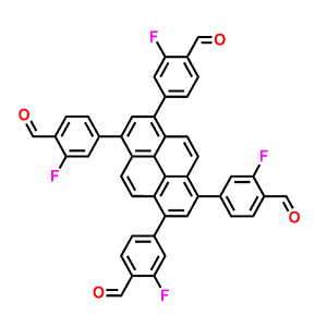 4,4'，4''，4''-（芘-1,3,6,8-四基）四（2-氟苯甲醛）,4,4',4'',4'''-(pyrene-1,3,6,8-tetrayl)tetrakis(2-fluorobenzaldehyde)