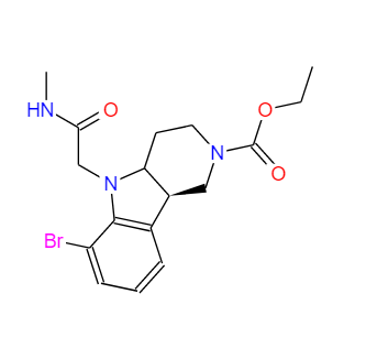 (4AS,9BR)-6-溴-5-(2-(甲基氨基)-2-氧代乙基)-3,4,4A,5-四氢-1H-吡啶并[4,3-B]吲哚-2(9BH)-甲酸乙酯,(4aS,9bR)-Ethyl 6-bromo-5-(2-(methylamino)-2-oxoethyl)-3,4,4a,5-tetrahydro-1H-pyrido[4,3-b]indole-2(9bH)-carboxylate