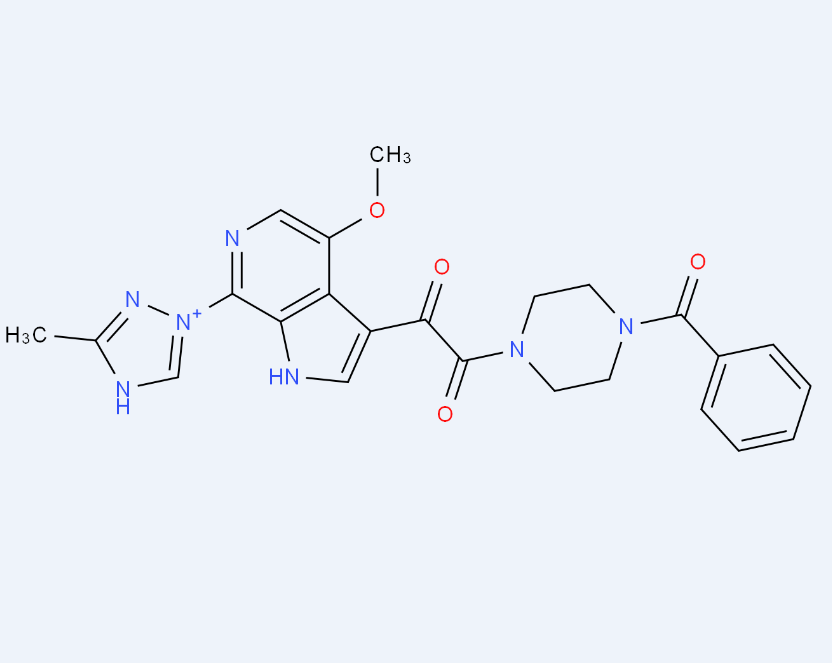 lithium 3-(2-(4-benzoylpiperazin-1-yl)-2-oxoacetyl)-4-methoxy-7-(3-methyl-1H-1,2,4-triazol-1-yl)pyrrolo[2,3-c]pyridin-1-ide