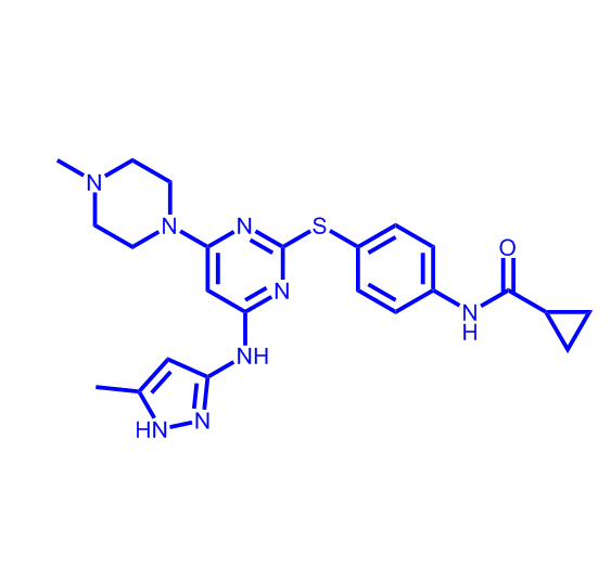 陶扎色替,N-(4-((4-((5-Methyl-1H-pyrazol-3-yl)amino)-6-(4-methylpiperazin-1-yl)pyrimidin-2-yl)thio)phenyl)cyclopropanecarboxamide