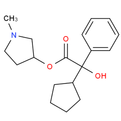 2-环戊基-扁桃酸N-甲基-吡咯烷-3-醇酯,1-methylpyrrolidin-3-yl cyclopentylphenylglycolate