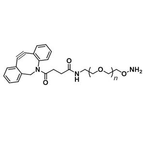 二苯并环辛炔-聚乙二醇-氨甲基,DBCO-PEG-Aminooxy;Aminooxy-PEG-DBCO