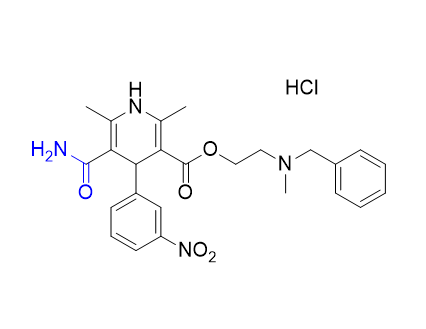 尼卡地平杂质10,2-(benzyl(methyl)amino)ethyl 5-carbamoyl-2,6-dimethyl-4-(3- nitrophenyl)-1,4-dihydropyridine-3-carboxylate hydrochloride