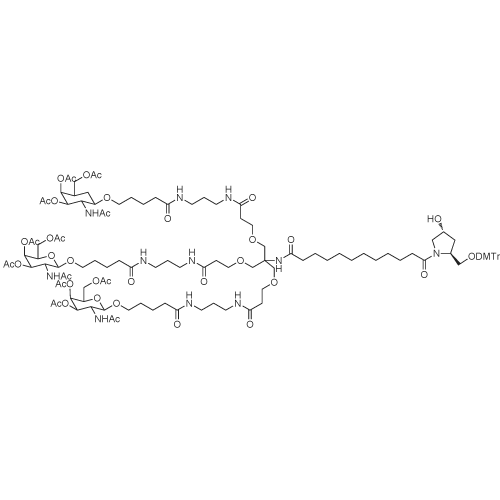 CSN42369,1-Pyrrolidinedodecanamide, 2-[[bis(4-methoxyphenyl)phenylmethoxy]methyl]-4-hydroxy-λ-oxo-N-[2-[3-oxo-3-[[3-[[1-oxo-5-[[3,4,6-tri-O-acetyl-2-(acetylamino)-2...