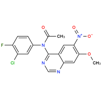 N-(3-氯-4-氟苯基)-N-(7-甲氧基-6- 硝基喹唑啉-4-基)乙酰胺,N-(3-chloro-4-fluoro-phenyl)-N-(7-methoxy-6-nitro-quinazoline-4-yl)-acetamide