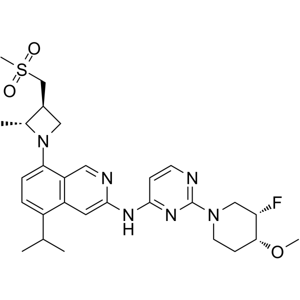 N-[2-[(3S,4R)-3-氟-4-甲氧基-1-哌啶基]-4-嘧啶基]-5-異丙基-8-[(2R,3S)-2-甲基-3-[(甲砜基)甲基]-1-氮雜環(huán)丁基]異喹啉-3-胺,BLU-945