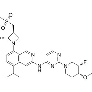 N-[2-[(3S,4R)-3-氟-4-甲氧基-1-哌啶基]-4-嘧啶基]-5-异丙基-8-[(2R,3S)-2-甲基-3-[(甲砜基)甲基]-1-氮杂环丁基]异喹啉-3-胺,BLU-945