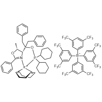 1,5-环辛二烯{[二苄基((4R,5R)-5-甲基-2-苯基-4,5-二氢-4-噁唑基)甲基]二苯基膦氧基ΚN:ΚP}铱(Ⅰ)四(3,5-二-三氟甲基苯基)硼酸盐,1,5-Cyclooctadiene{[dibenzyl((4R,5R)-5-methyl-2-phenyl-4,5-dihydro-4-oxazolyl)methyl]dicyclohexylphosphinite κN:κP}iridium(I) tetrakis(3,5-bis(trifluoromethyl)phenyl)borate