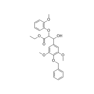 3-(4-(苄氧基)-3,5-二甲氧基苯基)-3-羟基-2-(2-甲氧基苯氧基)丙酸乙酯,Ethyl 3-(4-(benzyloxy)-3,5-dimethoxyphenyl)-3-hydroxy-2-(2-methoxyphenoxy)propanoate