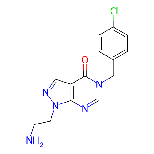 1-(2-氨基乙基)-5-[(4-氯苯基)甲基]-1H,4H,5H-吡唑并[3,4-d]嘧啶-4-酮,1-(2-Aminoethyl)-5-[(4-chlorophenyl)methyl]-1H,4H,5H-pyrazolo[3,4-d]pyrimidin-4-one