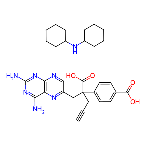 二环己胺半(4-(2-羧基-1-(2,4-二氨基喋啶-6-基)戊-4-炔-2-基)苯甲酸酯),Dicyclohexylamine hemi(4-(2-carboxylato-1-(2,4-diaminopteridin-6-yl)pent-4-yn-2-yl)benzoate)