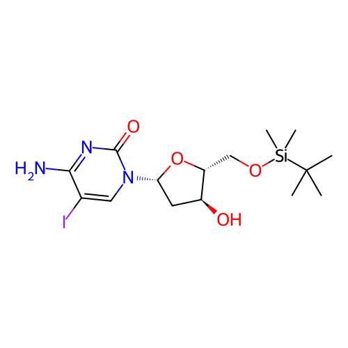 4-氨基-1-((2R,4S,5R)-5-(((叔丁基二甲基硅烷基)氧基)甲基)-4-羟基四氢呋喃-2-基)-5-碘嘧啶-2(1H)-酮,4-Amino-1-((2R,4S,5R)-5-(((tert-butyldimethylsilyl)oxy)methyl)-4-hydroxytetrahydrofuran-2-yl)-5-iodopyrimidin-2(1H)-one