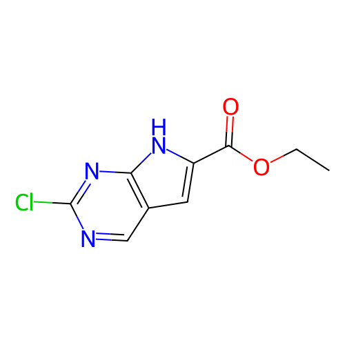 2-氯-7H-吡咯并[2,3-d]嘧啶-6-羧酸乙酯,Ethyl 2-chloro-7H-pyrrolo[2,3-d]pyrimidine-6-carboxylate