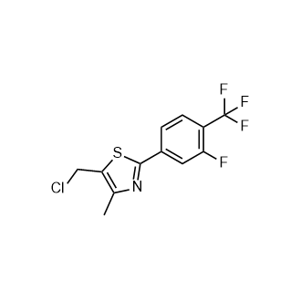 5-(氯甲基)-2-(3-氟-4-(三氟甲基)苯基)-4-甲基噻唑,5-(Chloromethyl)-2-(3-fluoro-4-(trifluoromethyl)phenyl)-4-methylthiazole