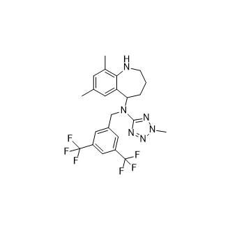 N-(3,5-二(三氟甲基)芐基)-7,9-二甲基-N-(2-甲基-2H-四唑-5-基)-2,3,4,5-四氫-1H-苯并[b]氮雜-5-胺,N-(3,5-bis(trifluoromethyl)benzyl)-7,9-dimethyl-N-(2-methyl-2H-tetrazol-5-yl)-2,3,4,5-tetrahydro-1H-benzo[b]azepin-5-amine