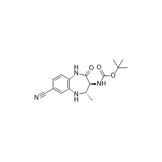 ((3S,4S)-7-氰基-4-甲基-2-氧代-2,3,4,5-四氢-1H-苯并[b][1,4]二氮杂-3-基)氨基甲酸叔丁酯,tert-Butyl ((3S,4S)-7-cyano-4-methyl-2-oxo-2,3,4,5-tetrahydro-1H-benzo[b][1,4]diazepin-3-yl)carbamate