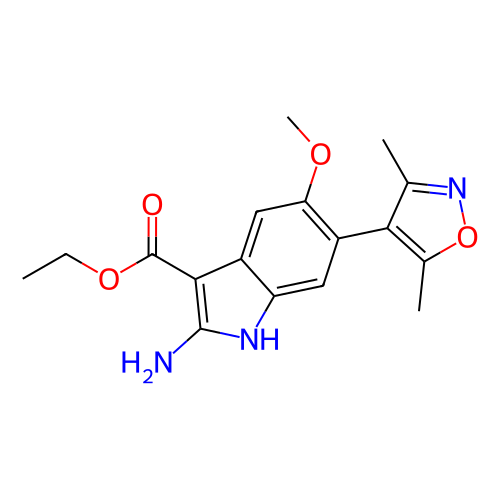 2-氨基-6-(3,5-二甲基異噁唑-4-基)-5-甲氧基-1H-吲哚-3-羧酸乙酯,Ethyl 2-amino-6-(3,5-dimethylisoxazol-4-yl)-5-methoxy-1H-indole-3-carboxylate