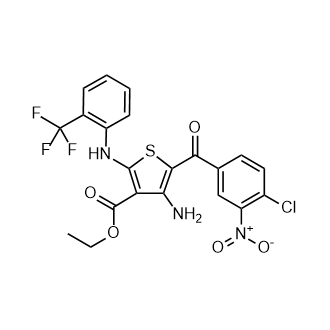 4-氨基-5-(4-氯-3-硝基苯甲酰基)-2-((2-(三氟甲基(苯基)氨基)噻吩-3-羧酸乙酯,Ethyl 4-amino-5-(4-chloro-3-nitrobenzoyl)-2-((2-(trifluoromethyl)phenyl)amino)thiophene-3-carboxylate