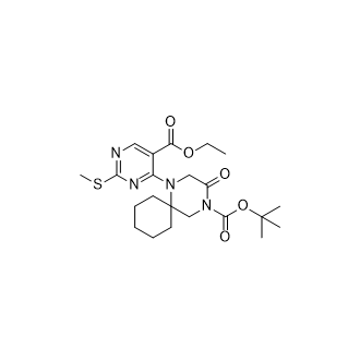 1-(5-(乙氧基羰基)-2-(甲硫基)嘧啶-4-基)-3-氧代-1,4-二氮杂螺[5.5]十一烷-4-羧酸叔丁酯,tert-Butyl 1-(5-(ethoxycarbonyl)-2-(methylthio)pyrimidin-4-yl)-3-oxo-1,4-diazaspiro[5.5]undecane-4-carboxylate