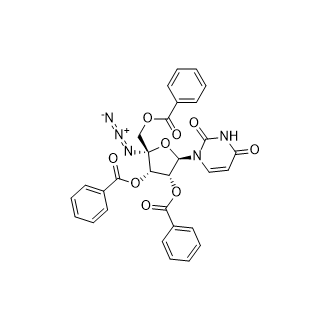 (2R,3S,4R,5R)-2-叠氮基-2-((苯甲酰氧基)甲基)-5-(2,4-二氧代-3,4-二氢嘧啶-1(2H)-基)四氢呋喃-3,4-二苯甲酸二乙酯,(2R,3S,4R,5R)-2-azido-2-((benzoyloxy)methyl)-5-(2,4-dioxo-3,4-dihydropyrimidin-1(2H)-yl)tetrahydrofuran-3,4-diyl dibenzoate