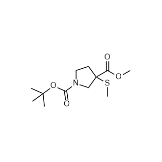 1-叔丁基3-甲基-3-甲基硫代吡咯烷-1,3-二羧酸酯,1-tert-Butyl 3-methyl 3-(methylthio)pyrrolidine-1,3-dicarboxylate