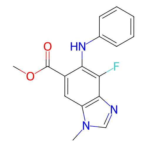 4-氟-1-甲基-5-(苯基氨基)-1H-苯并[d]咪唑-6-羧酸甲酯,Methyl 4-fluoro-1-methyl-5-(phenylamino)-1H-benzo[d]imidazole-6-carboxylate