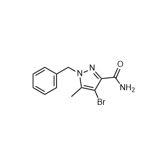 1-苄基-4-溴-5-甲基-1H-吡唑-3-甲酰胺,1-Benzyl-4-bromo-5-methyl-1H-pyrazole-3-carboxamide