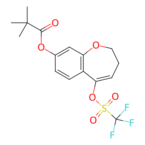 5-(((三氟甲基)磺酰基)氧基)-2,3-二氢苯并[b]氧杂-8-基新戊酸酯,5-(((Trifluoromethyl)sulfonyl)oxy)-2,3-dihydrobenzo[b]oxepin-8-yl pivalate