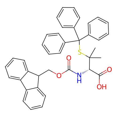 (S)-2-((((9H-芴-9-基)甲氧基)羰基)氨基)-3-甲基-3-(三苯甲硫基)丁酸,(S)-2-((((9H-Fluoren-9-yl)methoxy)carbonyl)amino)-3-methyl-3-(tritylthio)butanoic acid