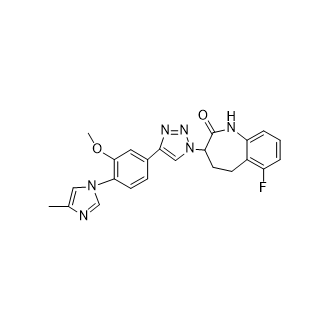 6-氟-3-(4-(3-甲氧基-4-(4-甲基-1H-咪唑-1-基)苯基)-1H-1,2,3-三唑-1-基)-4,5--二氢-1H-苯并[b]氮杂-2-(3H)-酮,6-Fluoro-3-(4-(3-methoxy-4-(4-methyl-1H-imidazol-1-yl)phenyl)-1H-1,2,3-triazol-1-yl)-4,5-dihydro-1H-benzo[b]azepin-2(3H)-one