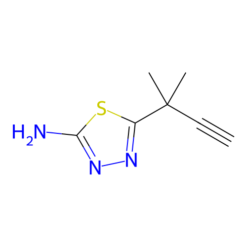 5-(1,1-二甲基丙-2-炔基)-1,3,4-噻二唑-2-胺,5-(2-Methylbut-3-yn-2-yl)-1,3,4-thiadiazol-2-amine