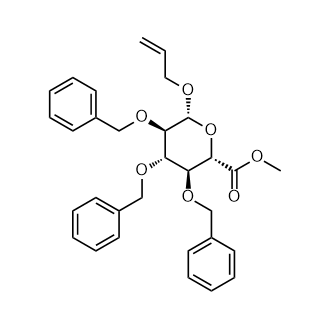 (2S,3S,4S,5R,6R)-6-(烯丙氧基)-3,4,5-三(苄氧基)四氢-2H-吡喃-2-羧酸甲酯,Methyl (2S,3S,4S,5R,6R)-6-(allyloxy)-3,4,5-tris(benzyloxy)tetrahydro-2H-pyran-2-carboxylate