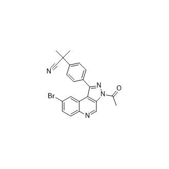 2-(4-(3-乙酰基-8-溴-3H-吡唑并[3,4-c]喹啉-1-基)苯基)-2-甲基丙腈,2-(4-(3-Acetyl-8-bromo-3H-pyrazolo[3,4-c]quinolin-1-yl)phenyl)-2-methylpropanenitrile