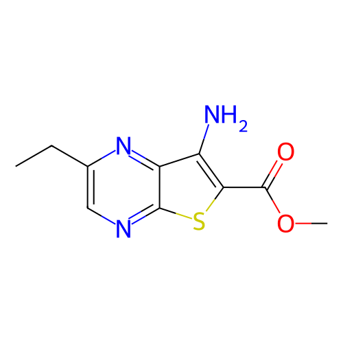 7-氨基-2-乙基噻吩并[2,3-b]吡嗪-6-羧酸甲酯,Methyl 7-amino-2-ethylthieno[2,3-b]pyrazine-6-carboxylate