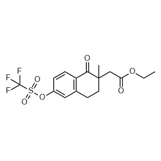 2-(2-甲基-1-氧代-6-(((三氟甲基)磺酰基)氧基)-1,2,3,4-四氢萘-2-基)乙酸乙酯,Ethyl 2-(2-methyl-1-oxo-6-(((trifluoromethyl)sulfonyl)oxy)-1,2,3,4-tetrahydronaphthalen-2-yl)acetate