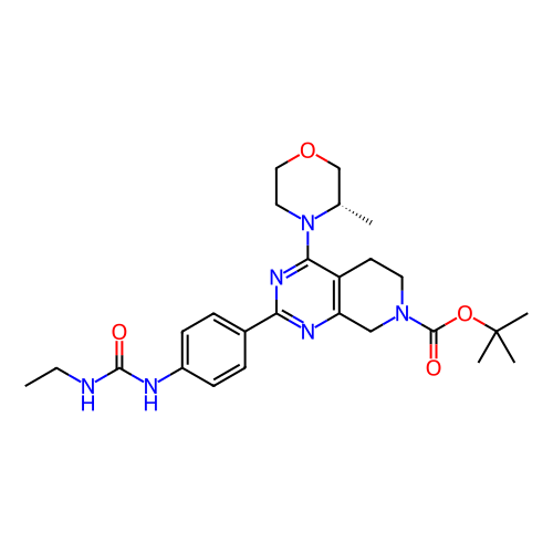 (S)-2-(4-(3-乙基脲基)苯基)-4-(3-甲基嗎啉代)-5,6-二氫吡啶并[3,4-d]嘧啶-7(8H)-羧酸叔丁酯,(S)-tert-butyl 2-(4-(3-ethylureido)phenyl)-4-(3-methylmorpholino)-5,6-dihydropyrido[3,4-d]pyrimidine-7(8H)-carboxylate