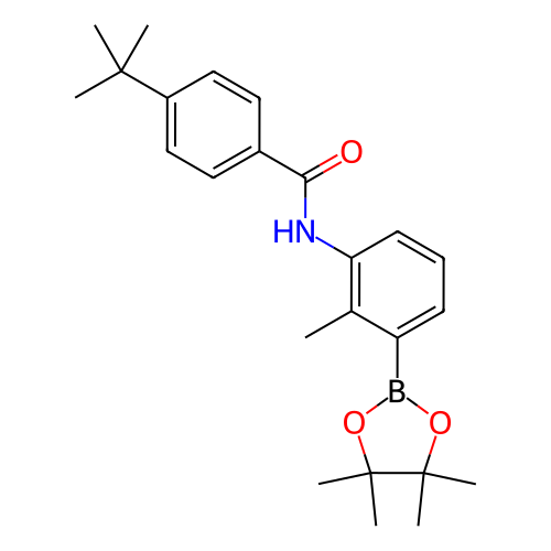 4-(叔丁基)-N-(2-甲基-3-(4,4,5,5-四甲基-1,3,2-二氧硼戊环-2-基)苯基)苯甲酰胺,N-[2-Methyl-3-(4,4,5,5-tetramethyl[1,3,2]dioxaborolan-2-yl)phenyl]-4-(tert-butyl)benzamide